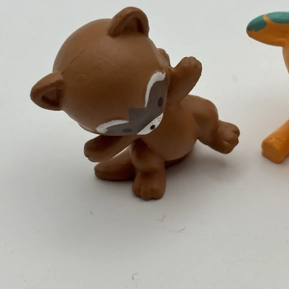 Twozies Lot Of 4 Cute Mini Collectible Animals Birds Raccoon‎  Giraffe